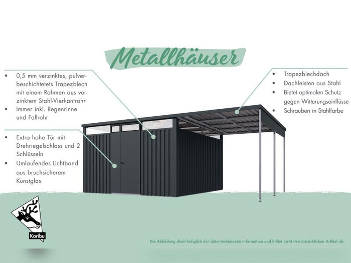 Karibu Metallgerätehaus Osten 3, graualuminium