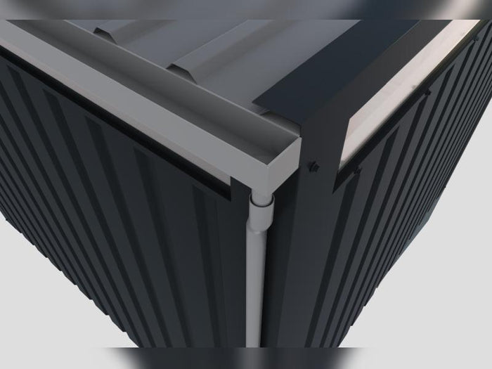 Karibu Metallgerätehaus Osten 3, graualuminium, inkl. Anbaudach 2,25 m