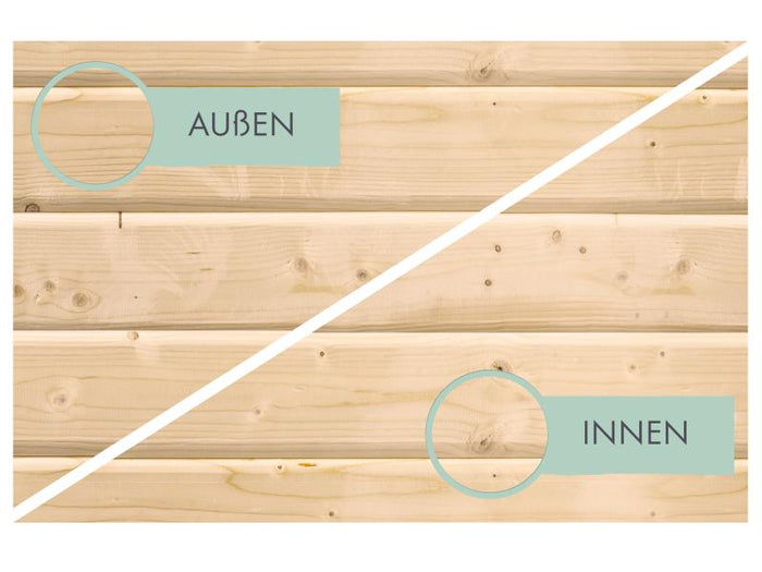 Karibu Mülltonnenbox, natur,  für 2 Tonnen inkl. Hochbeet