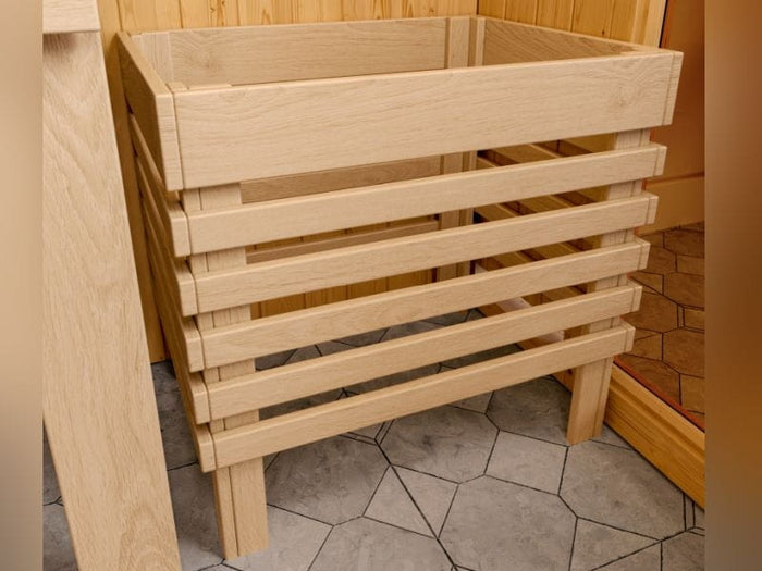 Karibu Multifunktions-Sauna Asta mit Dachkranz, 9 kW Ofen und Infrarotstrahler