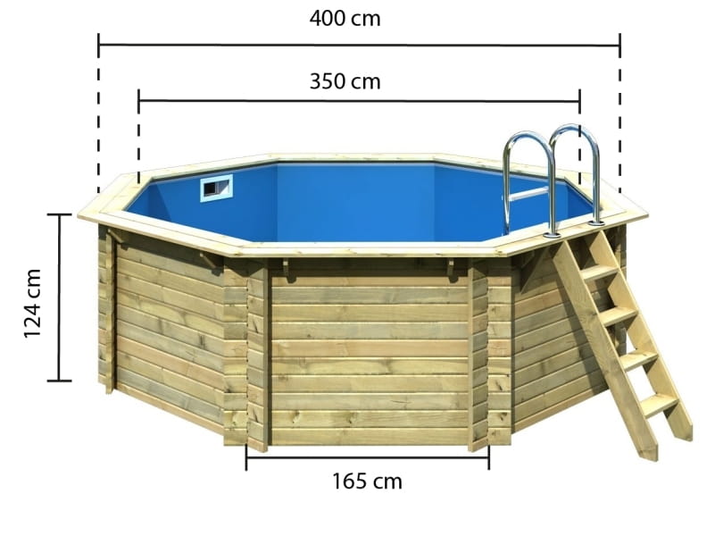Karibu Pool Modell 1 Variante A im Set mit Filteranlage und Skimmer