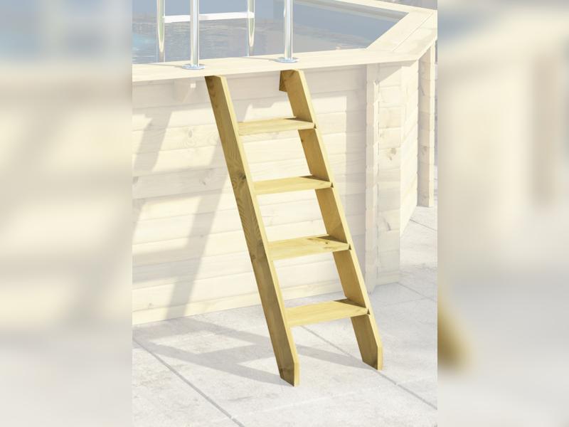 Karibu Pool Modell 2 Variante D, mit Terrasse im Set inkl. Filteranlage und Skimmer