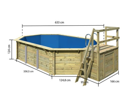 Karibu Pool Modell 4 Variante B, mit Terrasse, inkl. Filterpaket und Skimmer