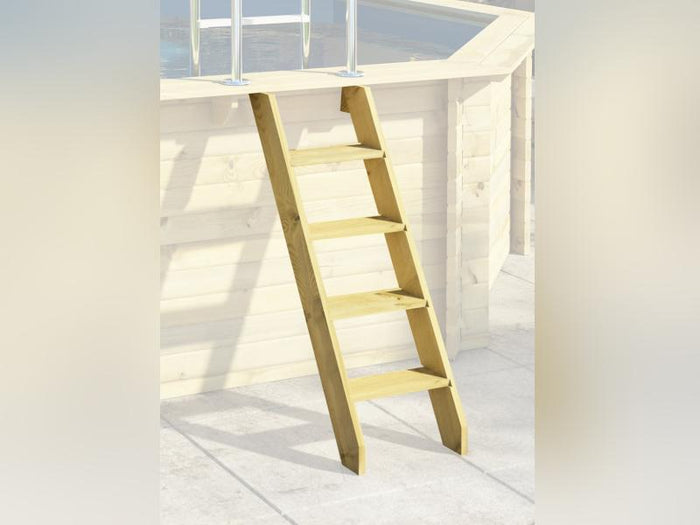 Karibu Pool Modell 4 Variante D, mit Terrasse im Set inkl. Filteranlage und Skimmer
