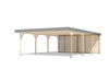 Karibu Rückwand für Leimholz Doppelcarport, naturbelassen