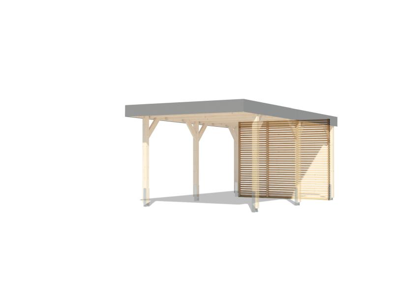 Karibu Rückwand für Leimholz Einzelcarport, naturbelassen