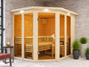 Karibu Sauna Ainur mit Dachkranz ohne Ofen 68 mm