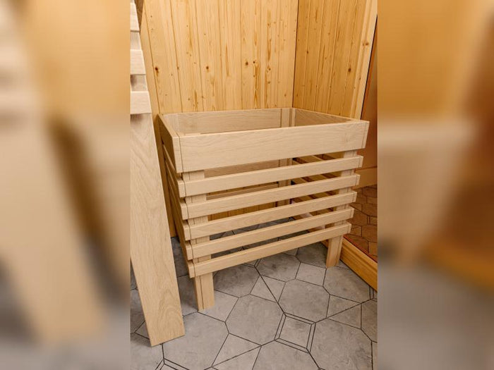 Karibu Sauna Avari 1 inkl. 3,6 kW Ofen intgr. Steuerung - ohne Dachkranz