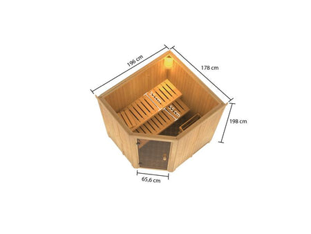 Karibu Sauna Bodo 68 mm inkl. 9 kW Bioofen ext. Steuerung