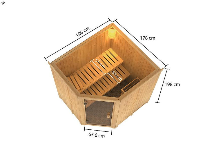 Karibu Sauna Bodo 68 mm
