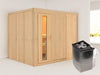 Karibu Sauna Gobin inkl. 9-kW-Ofen mit interner Steuerung, ohne Dachkranz, mit energiesparender Saun