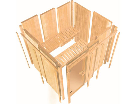 Karibu Sauna Irava 2 inkl. 3,6 kW Ofen ext. Steuerung