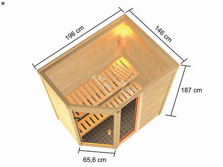 Karibu Sauna Jada 38 mm