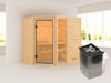 Karibu Sauna Jada mit 9 kW Ofen integr. Strg 38 mm