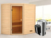 Karibu Sauna Jella mit 3,6 kW Ofen integr. Strg 38 mm