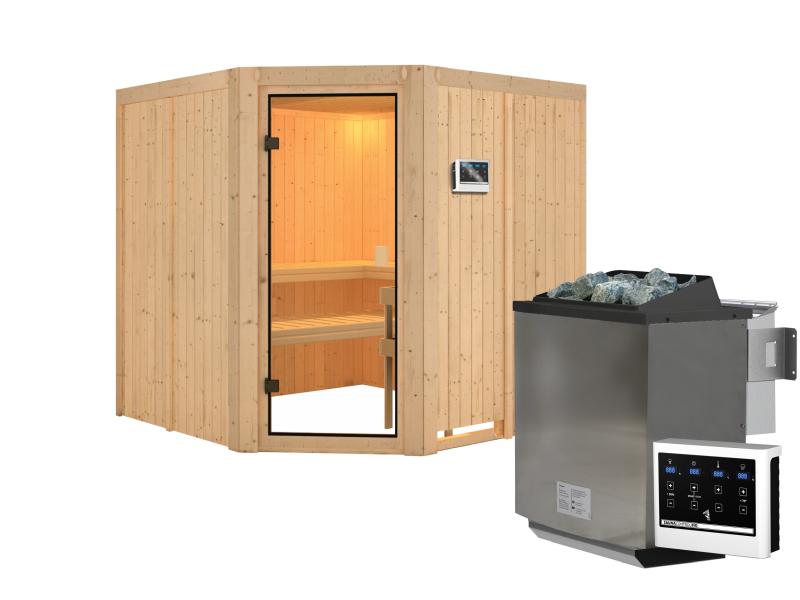 Karibu Sauna Kotka 68 mm inkl. 9 kW Bioofen externe Steuerung