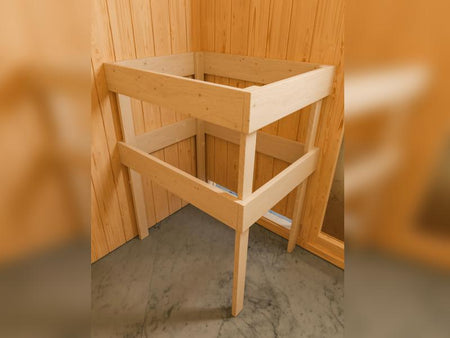 Karibu Sauna Larin inkl. 9 kW Ofen mit externer Steuerung, ohne Dachkranz, mit energiesparender Saun