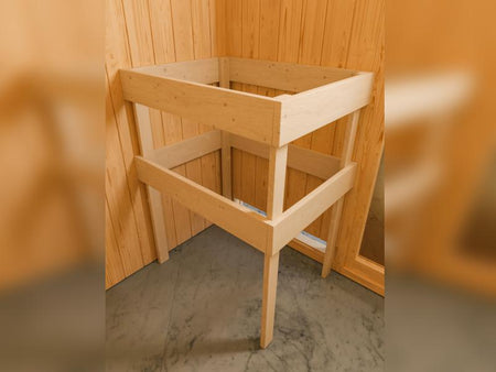 Karibu Sauna Mia inkl. 9 kW Ofen ext. Steuerung, mit klassischer Saunatür -ohne Dachkranz-