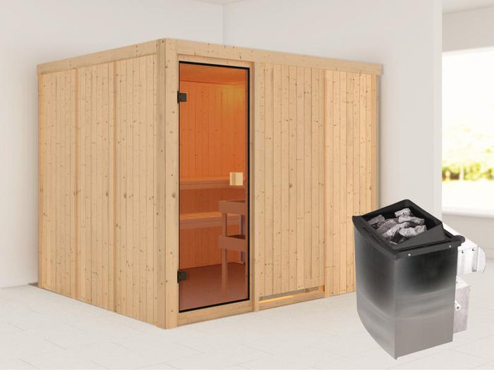 Karibu Sauna Nybro 68 mm inkl. 9 kW Ofen integr. Strg