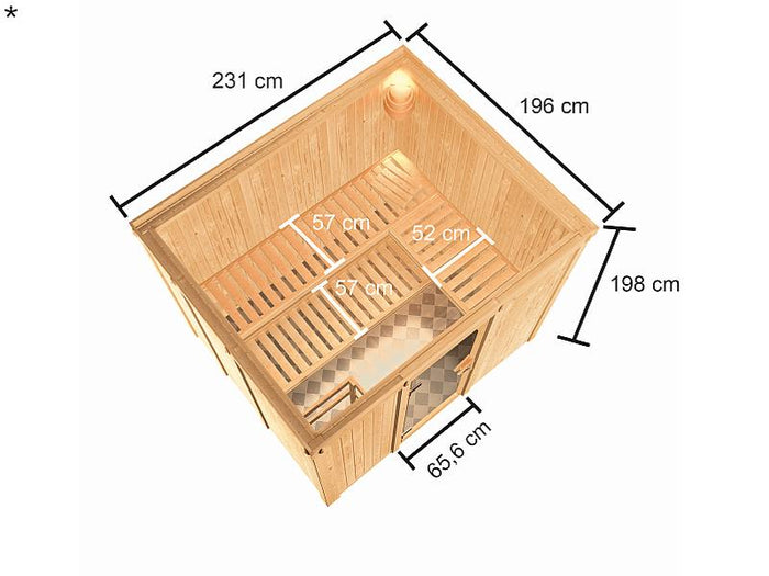 Karibu Sauna Nybro 68 mm