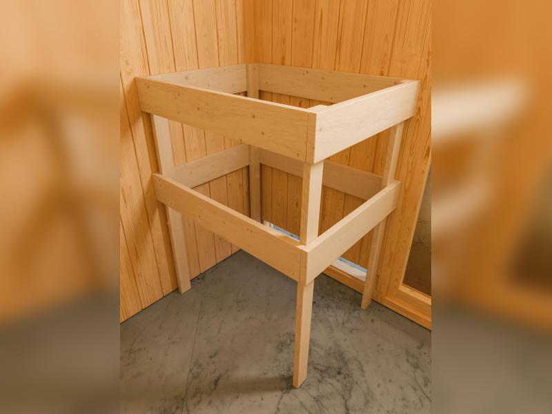 Karibu Sauna Selena inkl. 9 kW Bioofen ext. Steuerung mit klassischer Saunatür -ohne Dachkranz-