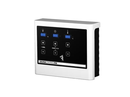 Karibu Sauna Siirin inkl. 9 kW Ofen ext. Steuerung mit moderner Saunatür -mit Dachkranz-