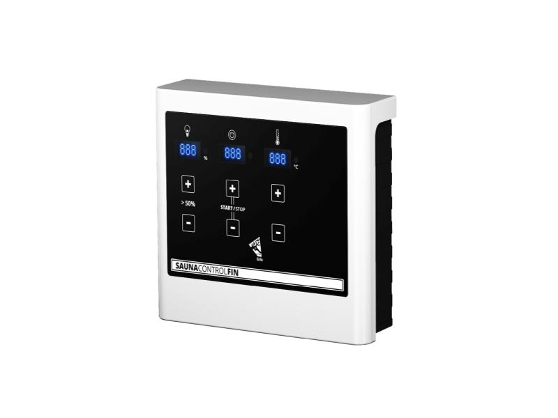Karibu Sauna Taurin inkl. 9 kW Ofen ext. Steuerung,mit klarglas Ganzglastür - ohne Dachkranz -