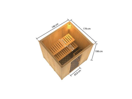 Karibu Sauna Tromsö 68 mm inkl. 9 kW Ofen integr. Steuerung