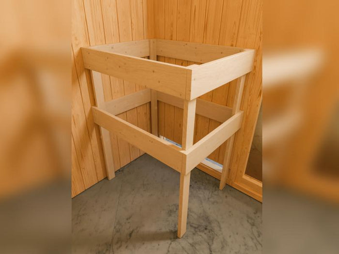 Karibu Sauna Variado inkl. 9 kW Ofen ext. Steuerung, mit moderner Saunatür -mit Dachkranz-