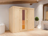 Karibu Sauna Variado inkl.  9 kW Ofen integr. Steuerung, mit Energiespartür -ohne Dachkranz-