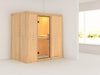 Karibu Sauna Variado ohne Ofen, ohne Dachkranz, mit Klarglas Ganzglastür