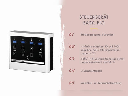 Karibu Saunahaus Angkor 1, 38 mm naturbelassen -inkl. 9 kW Bioofen ext. Steuerung-