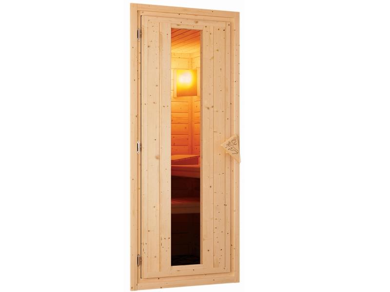 Karibu Saunahaus Hytti 1  38 mm - inkl. 9 kW Bioofen ext. Steuerung - mit Energiespartür und Fußbode