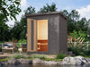 Karibu Saunahaus Hytti 1 38 mm, terragrau  - inkl. 9 kW Ofen integr. Steuerung - mit Energiespartür 