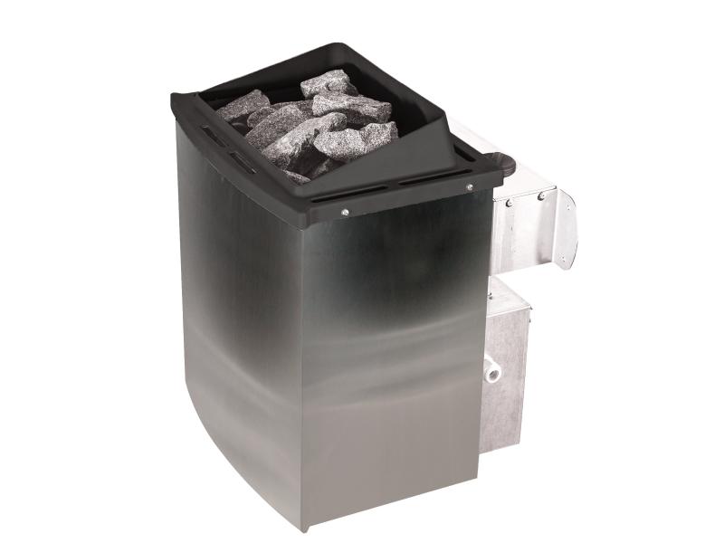 Karibu Saunahaus Hytti 1 38 mm, terragrau  - inkl. 9 kW Ofen integr. Steuerung - mit Energiespartür 