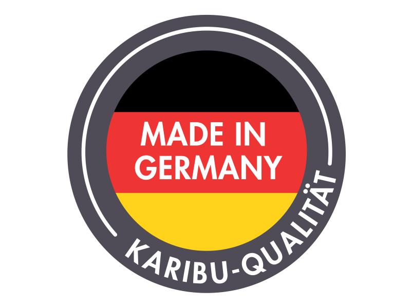 Karibu Saunahaus Hytti 1  38 mm, terragrau - ohne Ofen - inkl. Energiespartür und Fußboden