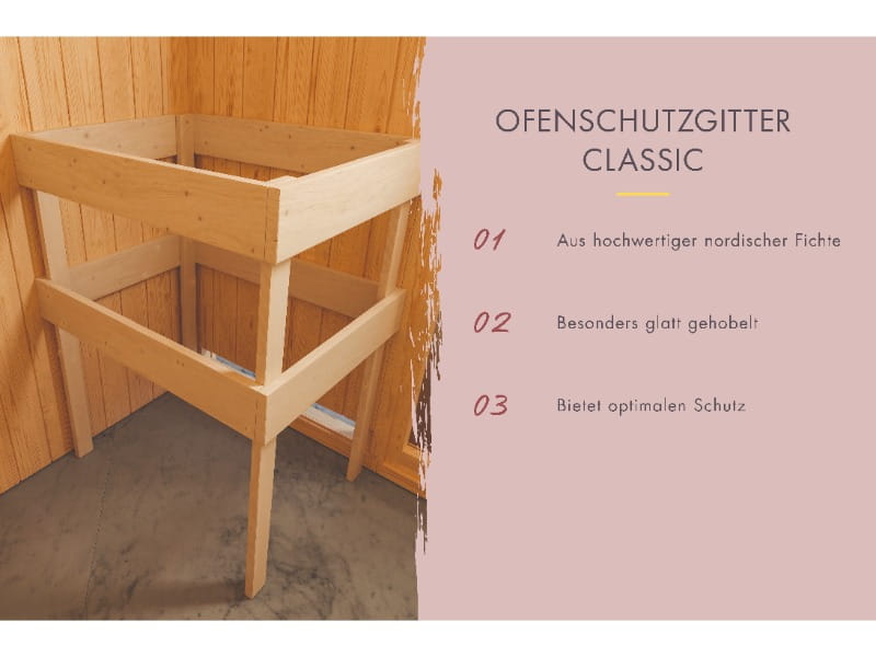 Karibu Saunahaus Hytti 6  38 mm - mit Iso-Tür naturbelassen