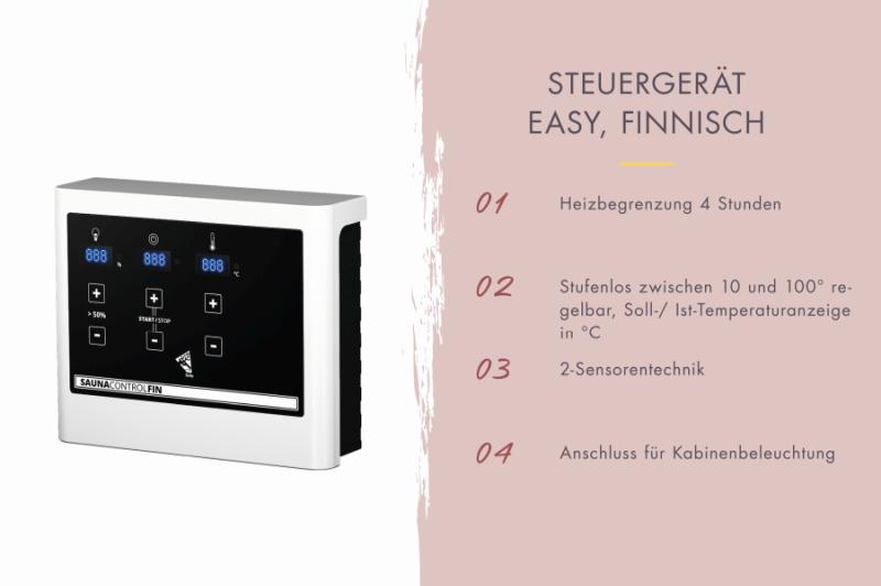 Karibu Saunahaus Hytti 6, inkl. 9 kW Ofen ext. Steuerung -mit Iso-Tür-  terragrau, 38 mm