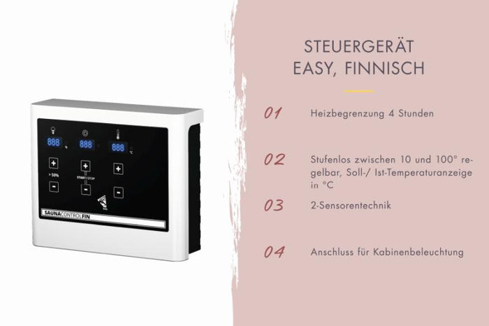 Karibu Saunahaus Hytti 6, inkl. 9 kW Ofen ext. Steuerung -mit Iso-Tür-  terragrau, 38 mm