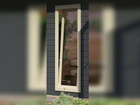 Karibu Saunahaus Mainburg 5 Set B terragrau- 9 kW Ofen ext. Strg