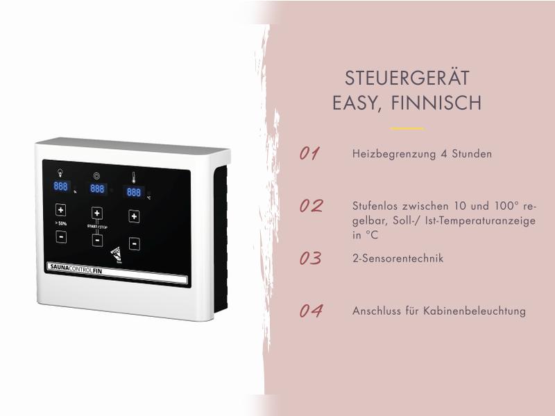 Karibu Saunahaus Terning 3 Set 0 - inkl. 9 kW Ofen ext. Steuerung - naturbelassen