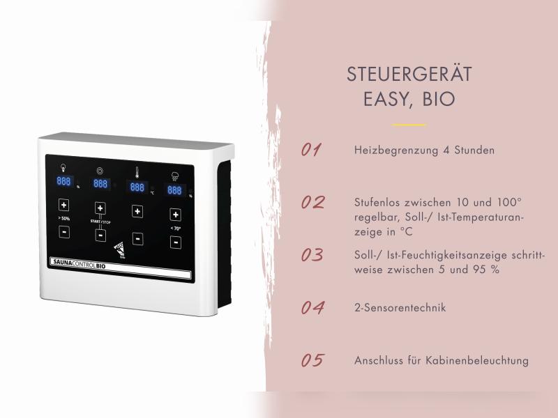 Karibu Saunahaus Terning 3 Set 0 - inkl. 9 kW Bioofen ext. Steuerung - naturbelassen