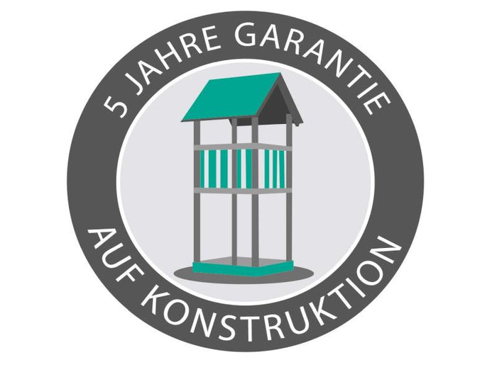 Karibu Spielturm Luis Satteldach + Rutsche blau + Doppelschaukel + Netzrampe