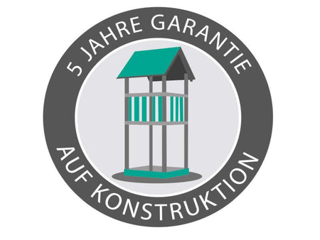 Karibu Spielturm Luis Satteldach + Rutsche rot + Doppelschaukel