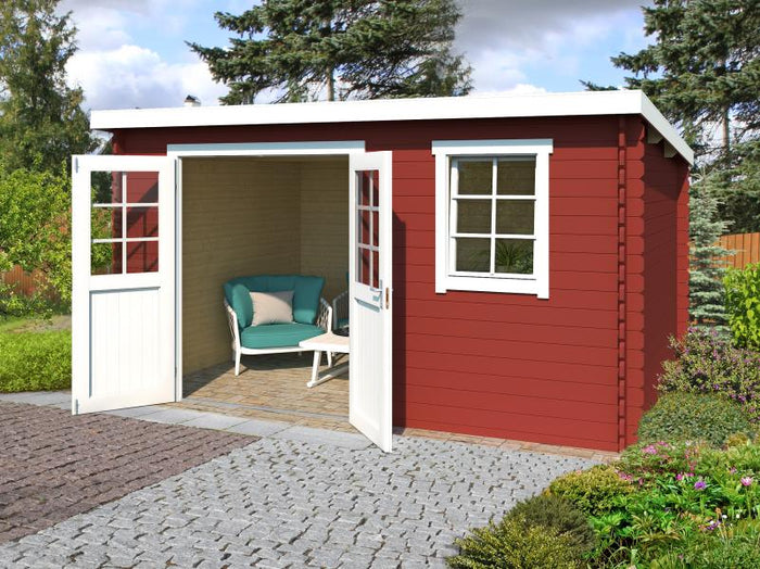 Lasita Blockbohlenhaus Amira 230 schwedenrot 28 mm