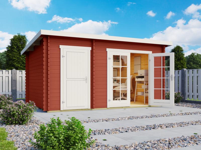 Lasita Blockbohlenhaus Belmont 1 2-Raum schwedenrot 28 mm