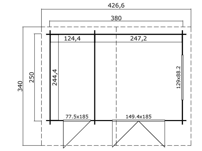 Lasita Blockbohlenhaus Keila 28 schwedenrot 2-Raum 28 mm
