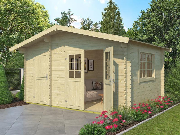 Lasita Blockbohlenhaus Keila 34 natur 2-Raum 34 mm
