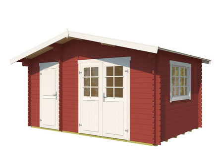 Lasita Blockbohlenhaus Keila 34 schwedenrot 2-Raum 34 mm