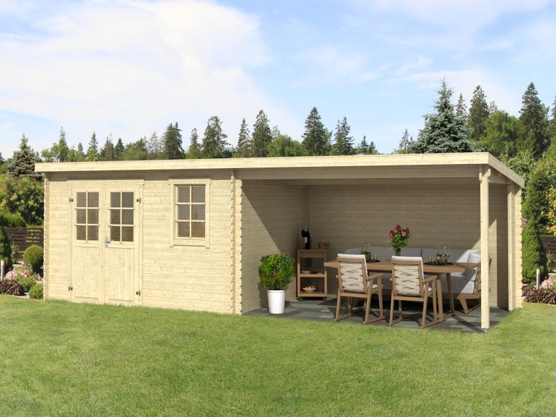 Lasita Blockbohlenhaus Reno natur 28 mm